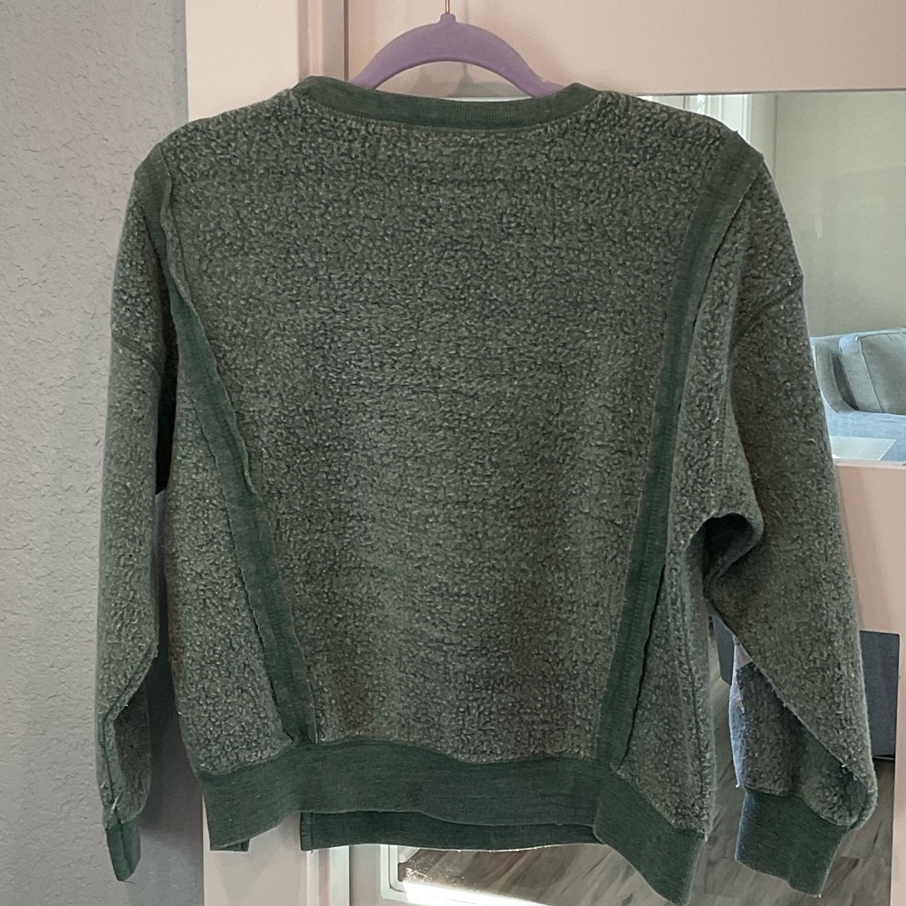 Vintage Havana Girls Green Sweatshirt White Stars Cozy Pullover Size 10 - Picture 5 of 8